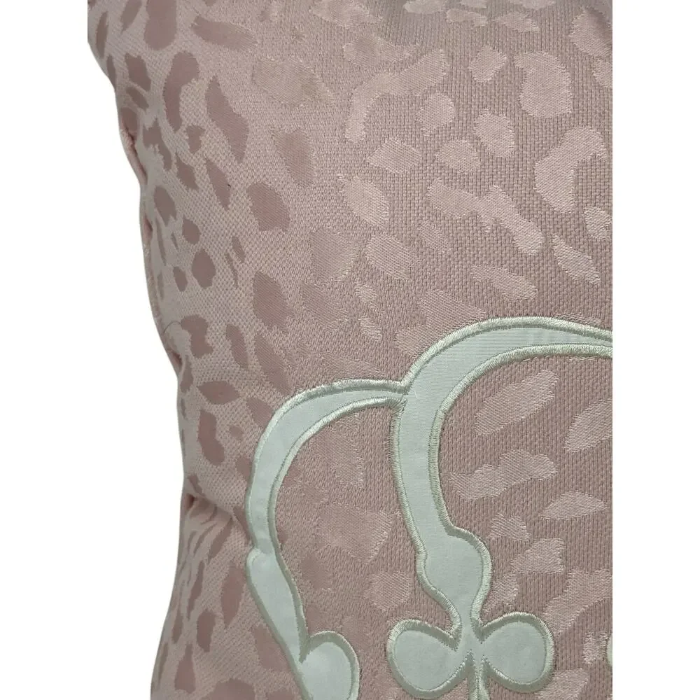 Juicy Couture Pink Cheetah Crown Throw Pillow 15x15 Y2K Home Decor Accent